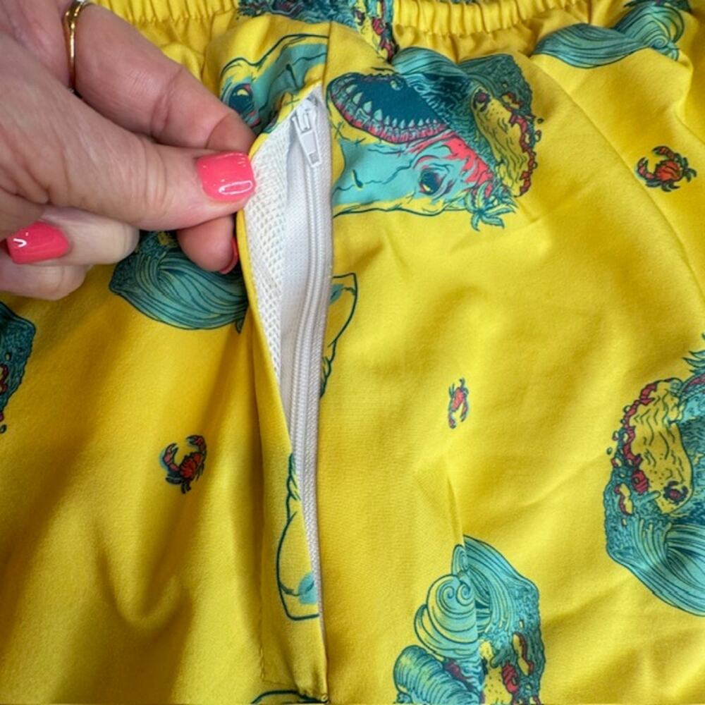 Seventh. Inc Shark Eating Swim Trunks Large Yellow - Picture 12 of 12